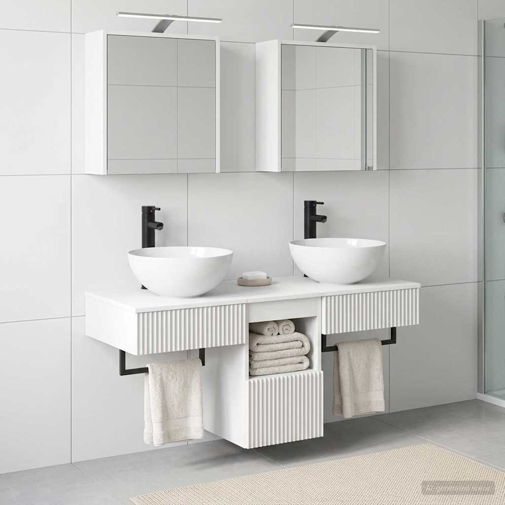  Σετ Ντουλαπιών Μπάνιου 5 pcs Λευκό 43 x 16 x 62,5 εκ. V-3406279