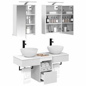 Sada koupelnových skříněk 5 pcs Bílá 43 x 16 x 62,5 cm - obrázek 3