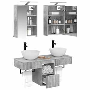 Sada koupelnových skříněk 5 pcs Betonově šedá 43 x 16 x 62,5 cm - obrázek 3