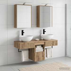 Sada koupelnových skříněk 5 pcs Dub artisan 43 x 16 x 62,5 cm - obrázek 4