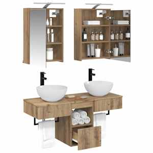 Sada koupelnových skříněk 5 pcs Dub artisan 43 x 16 x 62,5 cm - obrázek 3