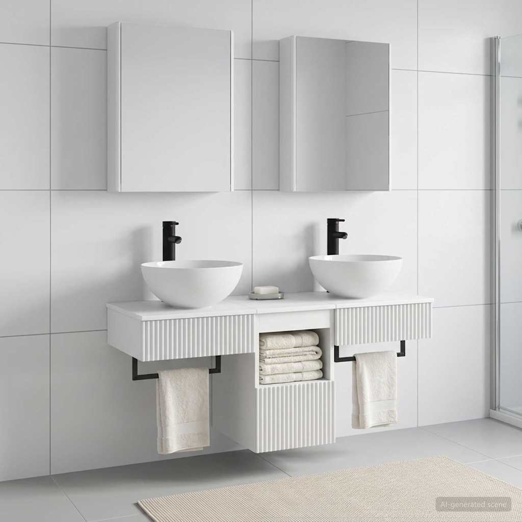  Σετ Ντουλαπιών Μπάνιου 5 pcs Λευκό 43 x 11,5 x 60,5 εκ. V-3406287