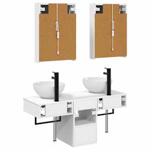 Sada koupelnových skříněk 5 pcs Bílá 43 x 11,5 x 60,5 cm - obrázek 8