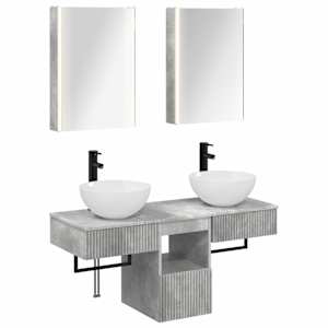 Sada koupelnových skříněk 5 pcs Betonově šedá - obrázek 2