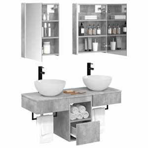 Sada koupelnových skříněk 5 pcs Betonově šedá - obrázek 3