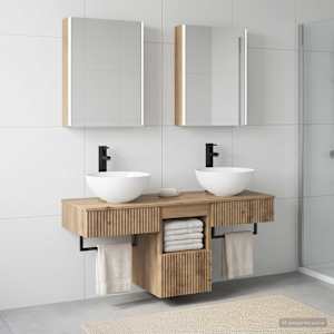 Sada koupelnových skříněk 5 pcs Dub artisan 43 x 11,5 x 60,5 cm - obrázek 4