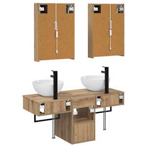 Sada koupelnových skříněk 5 pcs Dub artisan 43 x 11,5 x 60,5 cm - obrázek 8