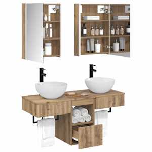 Sada koupelnových skříněk 5 pcs Dub artisan 43 x 11,5 x 60,5 cm - obrázek 3