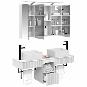 Sada koupelnových skříněk 4 pcs Bílá 100 x 14,5 x 70 cm - obrázek 3