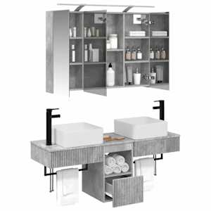 Sada koupelnových skříněk 4 pcs Betonově šedá - obrázek 3