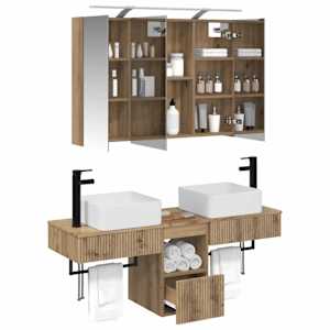 Sada koupelnových skříněk 4 pcs Dub artisan 100 x 14,5 x 70 cm - obrázek 3