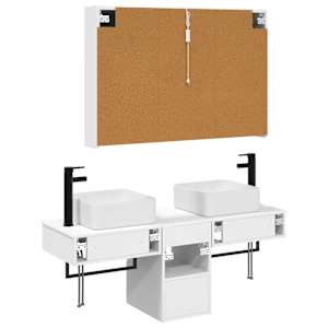 Sada koupelnových skříněk 4 pcs Bílá 103,5 x 15,5 x 70 cm - obrázek 8