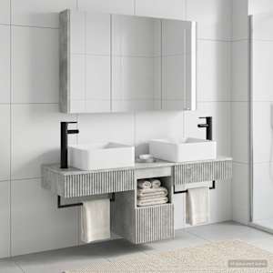 Sada koupelnových skříněk 4 pcs Betonově šedá - obrázek 4