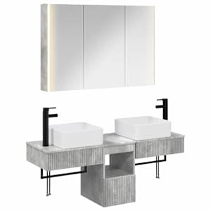 Sada koupelnových skříněk 4 pcs Betonově šedá - obrázek 2