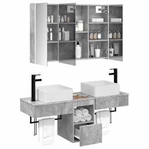 Sada koupelnových skříněk 4 pcs Betonově šedá - obrázek 3