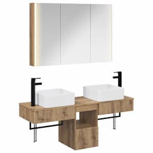 Sada koupelnových skříněk 4 pcs Dub artisan - obrázek 2