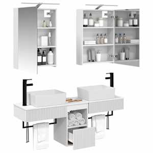 Sada koupelnových skříněk 5 pcs Bílá 50 x 14,5 x 70 cm - obrázek 3