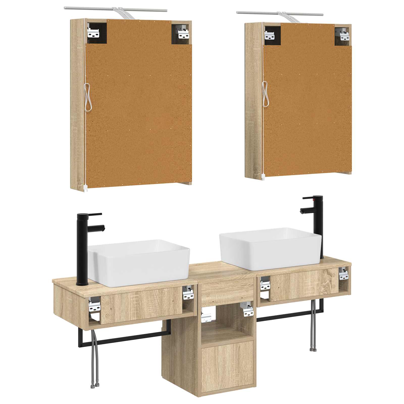 Badkamerkastenset 5 pcs Sonoma Eiken 50 x 14,5 x 70 cm - Afbeelding 8