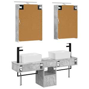 Sada koupelnových skříněk 5 pcs Betonově šedá 50 x 14,5 x 70 cm - obrázek 8