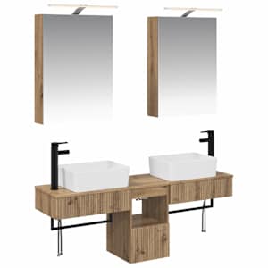 Sada koupelnových skříněk 5 pcs Dub artisan 50 x 14,5 x 70 cm - obrázek 2