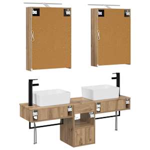 Sada koupelnových skříněk 5 pcs Dub artisan 50 x 14,5 x 70 cm - obrázek 8