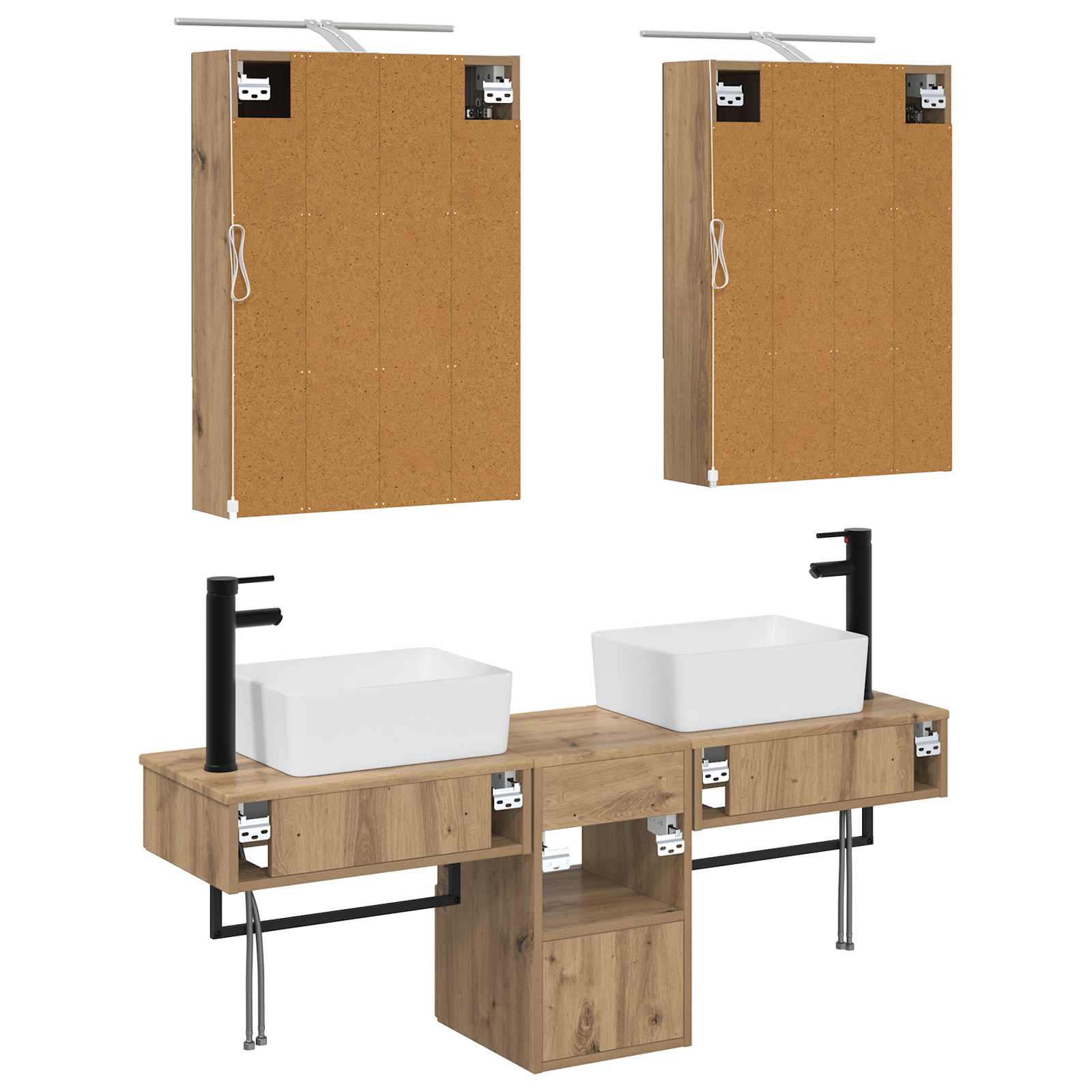 vidaXL Badezimmerschrank-Set 5 pcs Artisan-Eiche 50 x 14,5 x 70 cm – Bild 6