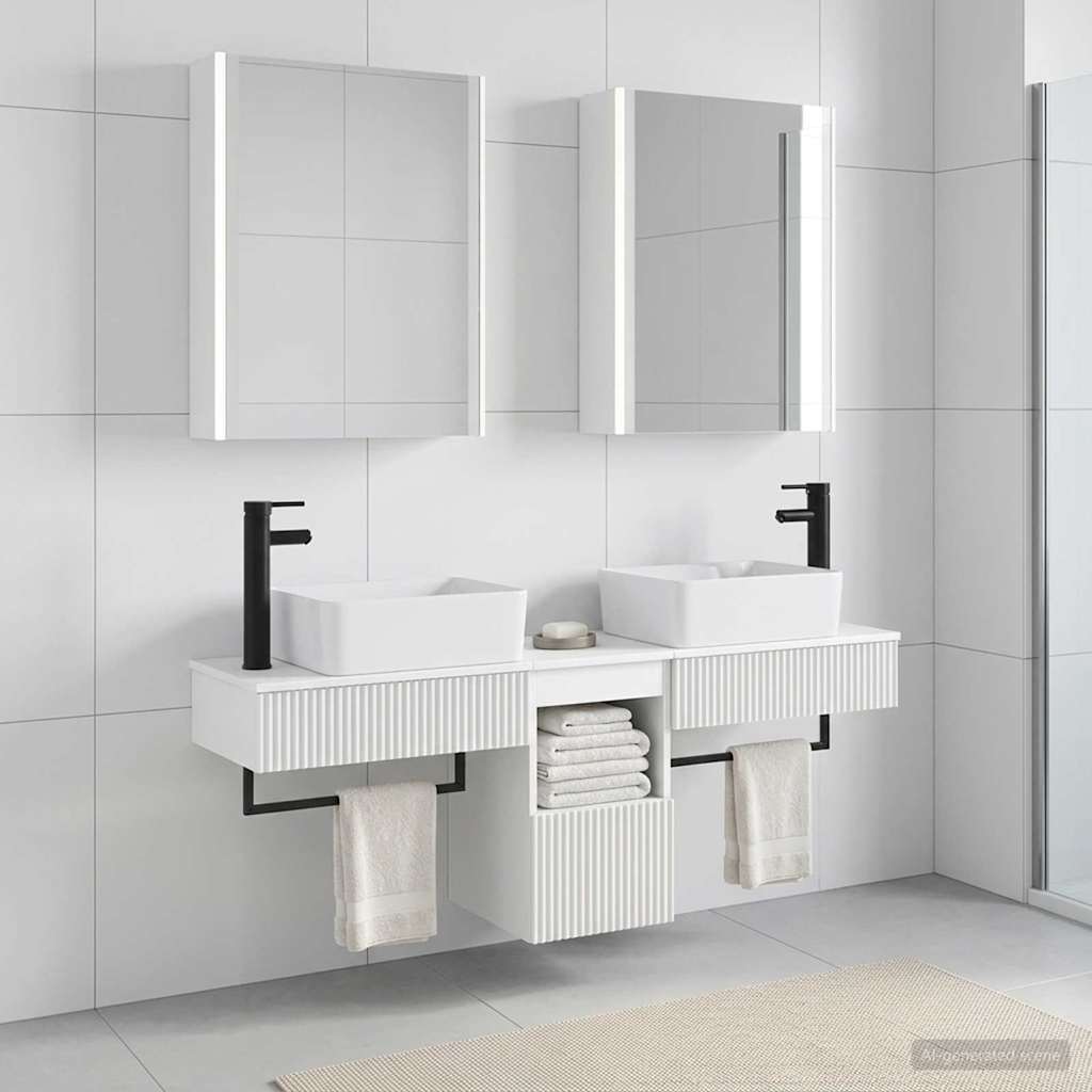  Σετ Ντουλαπιών Μπάνιου 5 pcs Λευκό 53 x 15,5 x 70 εκ. V-3406327
