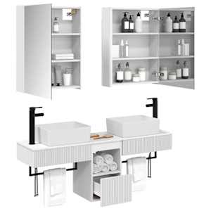 Sada koupelnových skříněk 5 pcs Bílá 53 x 15,5 x 70 cm - obrázek 3