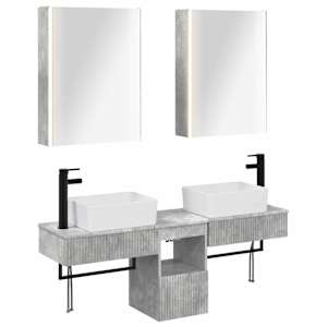 Sada koupelnových skříněk 5 pcs Betonově šedá 53 x 15,5 x 70 cm - obrázek 2