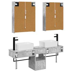 Sada koupelnových skříněk 5 pcs Betonově šedá 53 x 15,5 x 70 cm - obrázek 8