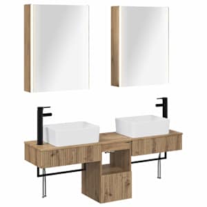 Sada koupelnových skříněk 5 pcs Dub artisan 53 x 15,5 x 70 cm - obrázek 2
