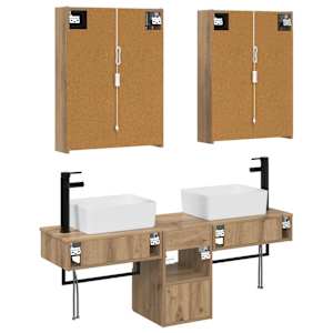 Sada koupelnových skříněk 5 pcs Dub artisan 53 x 15,5 x 70 cm - obrázek 8