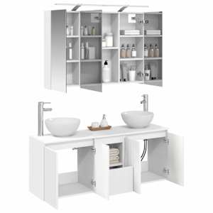 Sada koupelnových skříněk 4 pcs Bílá 100 x 14,5 x 70 cm - obrázek 3
