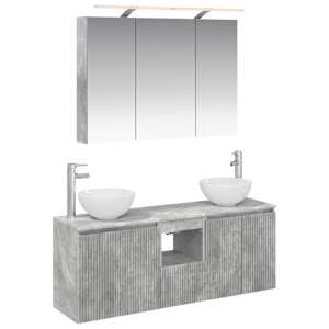 Sada koupelnových skříněk 4 pcs Betonově šedá - obrázek 2