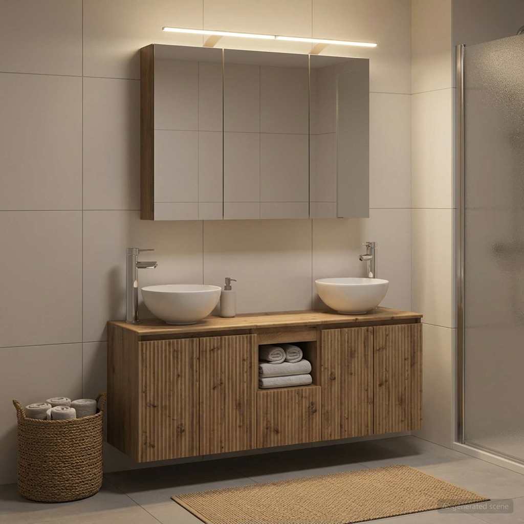 vidaXL Badezimmerschrank-Set 4 pcs Artisan-Eiche 100 x 14,5 x 70 cm vidaXL Badezimmerschrank-Set 4 pcs Artisan-Eiche 100 x 14,5 x 70 cm
