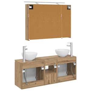 Sada koupelnových skříněk 4 pcs Dub artisan 100 x 14,5 x 70 cm - obrázek 8