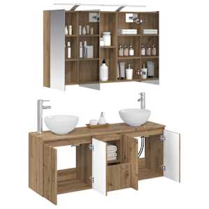 Sada koupelnových skříněk 4 pcs Dub artisan 100 x 14,5 x 70 cm - obrázek 3