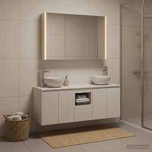 Sada koupelnových skříněk 4 pcs Bílá 103,5 x 15,5 x 70 cm