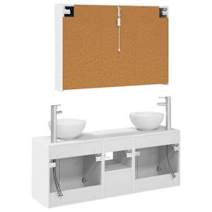 Sada koupelnových skříněk 4 pcs Bílá 103,5 x 15,5 x 70 cm - obrázek 8