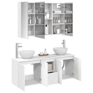 Sada koupelnových skříněk 4 pcs Bílá 103,5 x 15,5 x 70 cm - obrázek 3