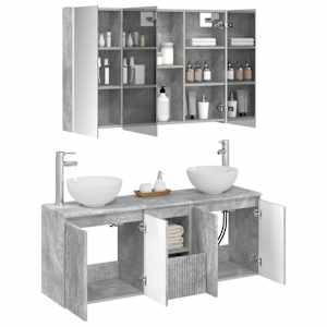 Sada koupelnových skříněk 4 pcs Betonově šedá - obrázek 3
