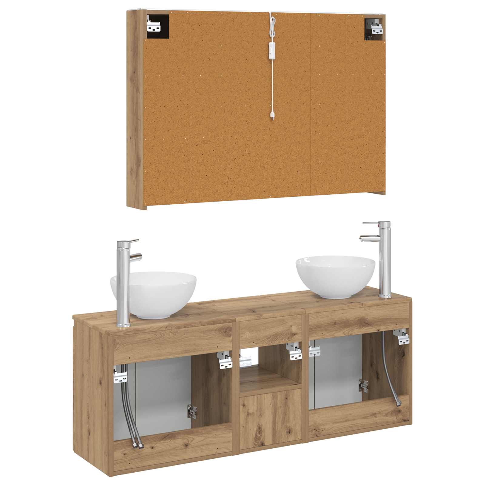 vidaXL Badezimmerschrank-Set 4 pcs Artisan-Eiche 103,5 x 15,5 x 70 cm – Bild 6