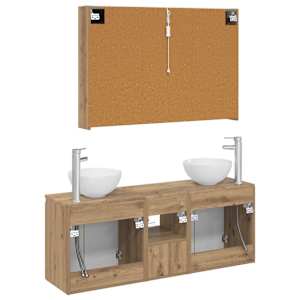 Sada koupelnových skříněk 4 pcs Dub artisan - obrázek 8