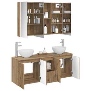 Sada koupelnových skříněk 4 pcs Dub artisan - obrázek 3
