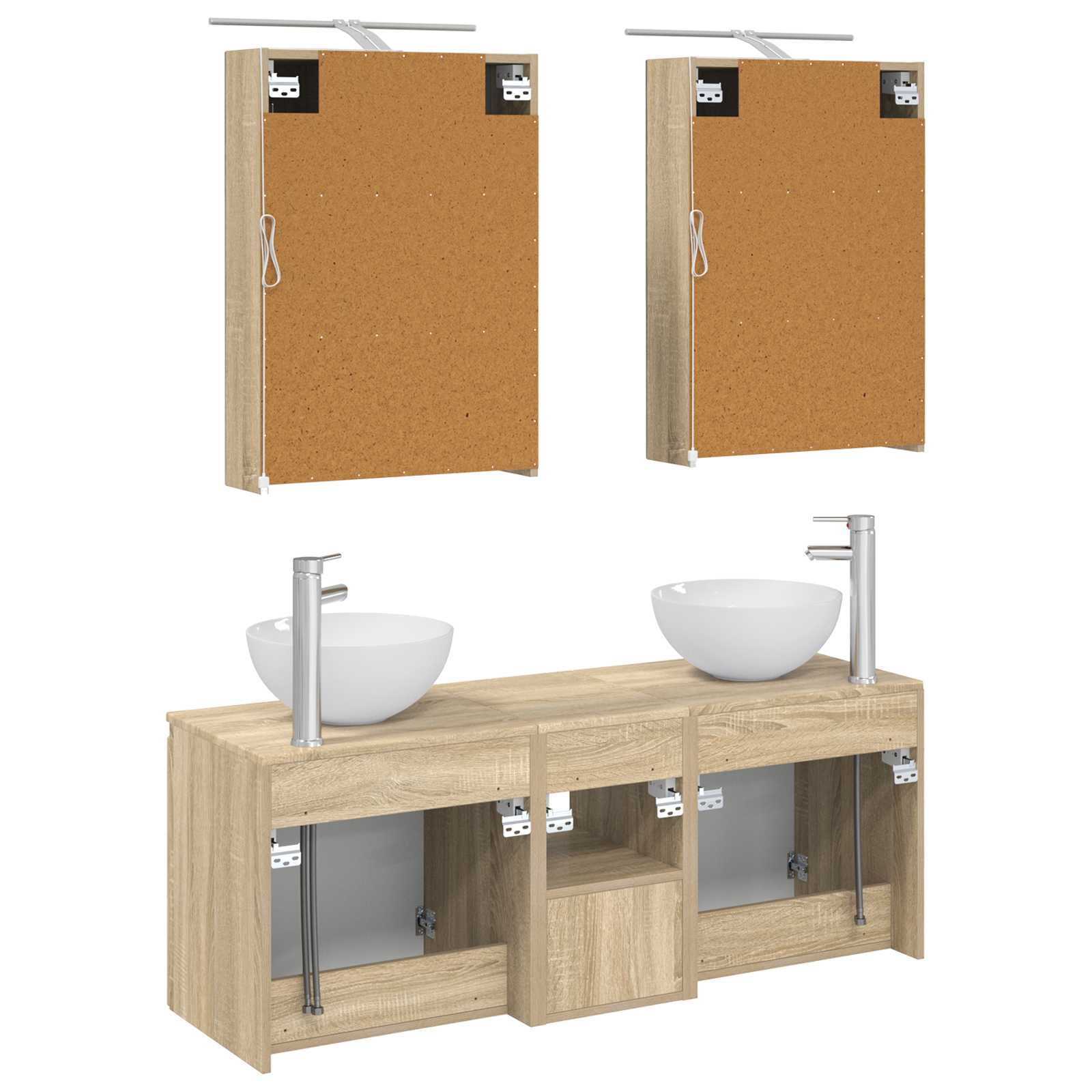 Badkamerkastenset 5 pcs Sonoma Eiken 50 x 14,5 x 70 cm - Afbeelding 8