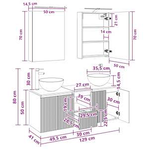 Sada koupelnových skříněk 5 pcs Betonově šedá 50 x 14,5 x 70 cm - obrázek 14
