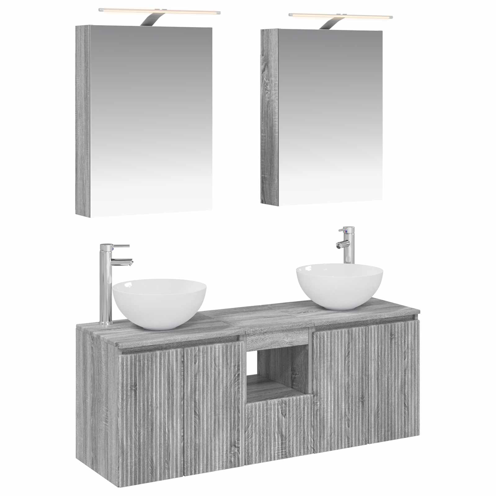 Комплект шкафове за баня 5 pcs Сив Сонома 50 x 14,5 x 70 см – изображение 2