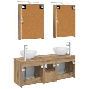 Sada koupelnových skříněk 5 pcs Dub artisan 50 x 14,5 x 70 cm - obrázek 8