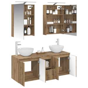 Sada koupelnových skříněk 5 pcs Dub artisan 50 x 14,5 x 70 cm - obrázek 3