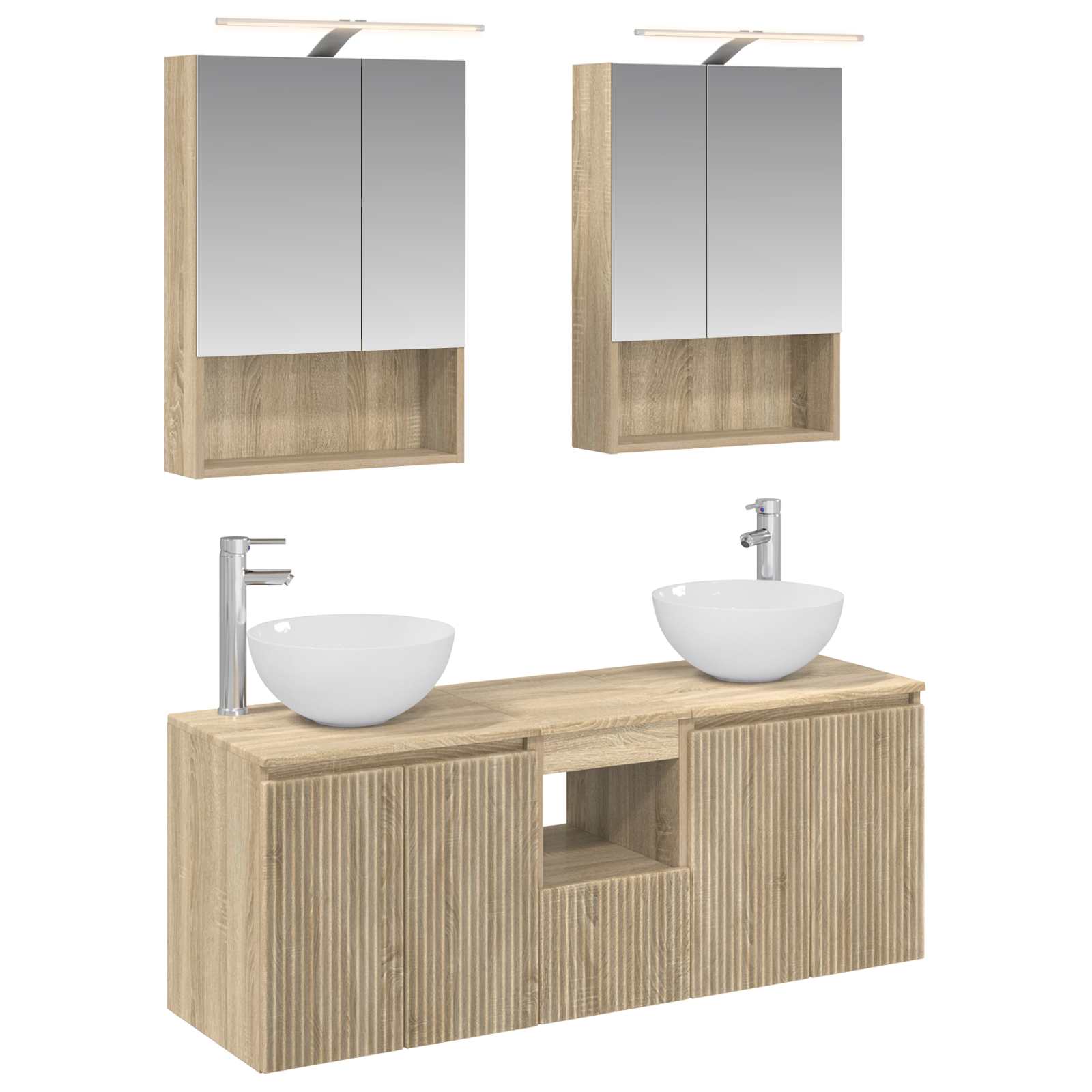 Комплект шкафове за баня 5 pcs Дъб сонома 50 x 14,5 x 70 см – изображение 2